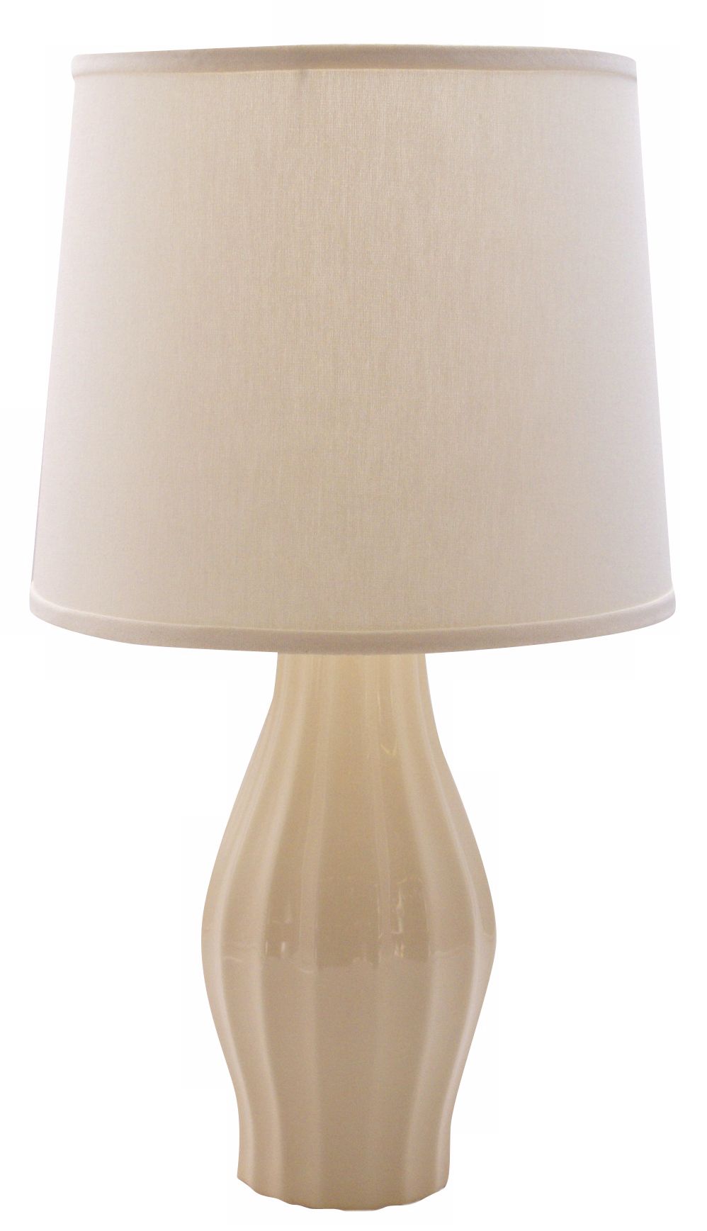 Haeger Potteries Ivory Ceramic Fluted Table Lamp