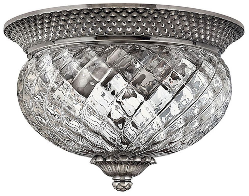 Plantation Collection Antique Nickel 12" Wide Ceiling Light