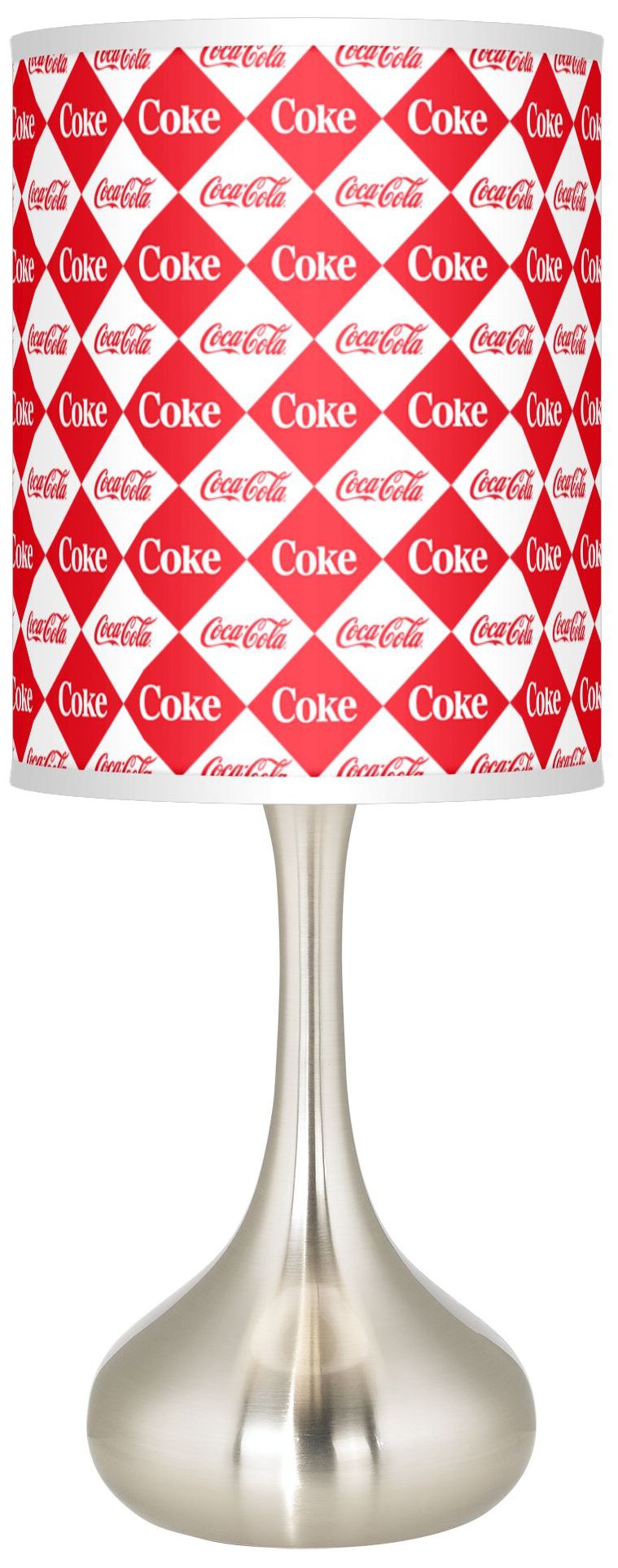 Coca Cola® Diamond Brushed Steel Finish Kiss Table Lamp