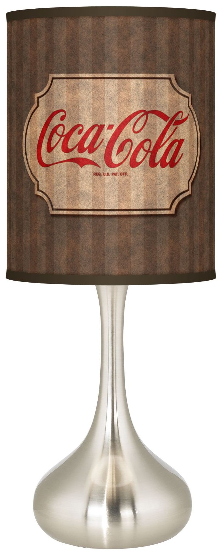 Coca-Cola&reg; Vintage Brown Giclee Kiss Table Lamp
