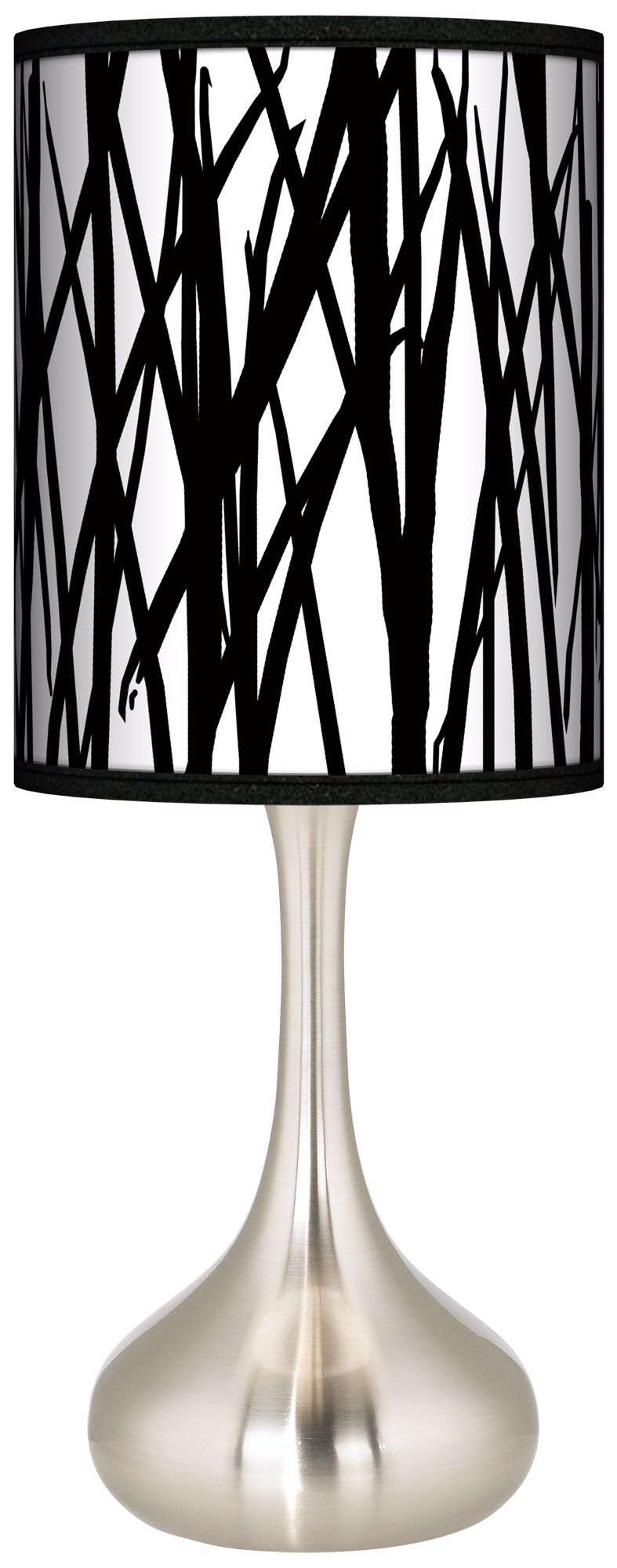 Black Jagged Stripes Giclee Kiss Table Lamp