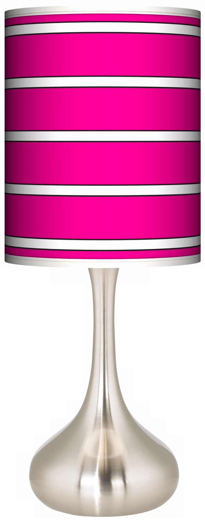 Bold Pink Stripe Giclee Kiss Table Lamp