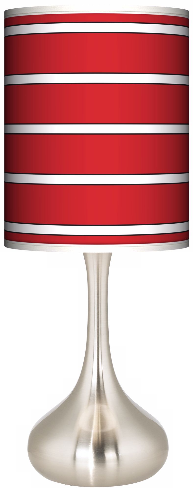 Bold Red Stripe Giclee Kiss Table Lamp
