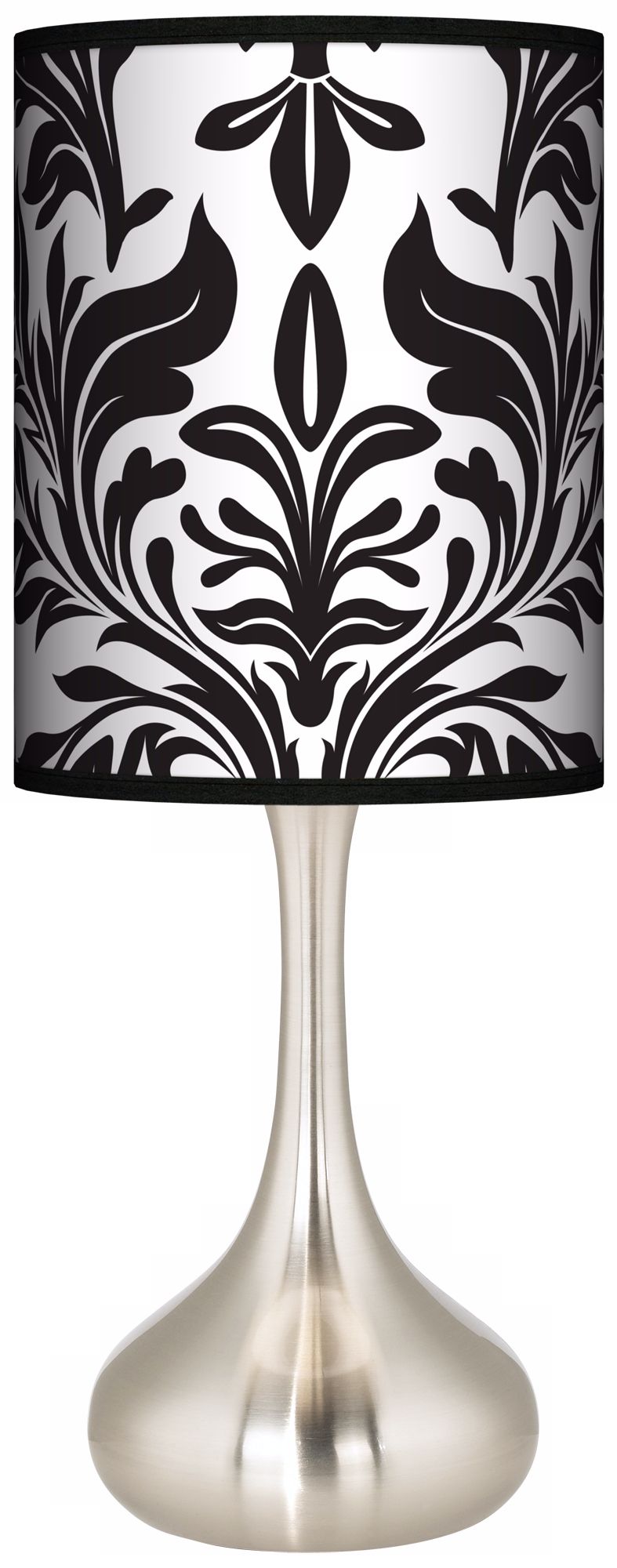 Black Tapestry Giclee Kiss Table Lamp