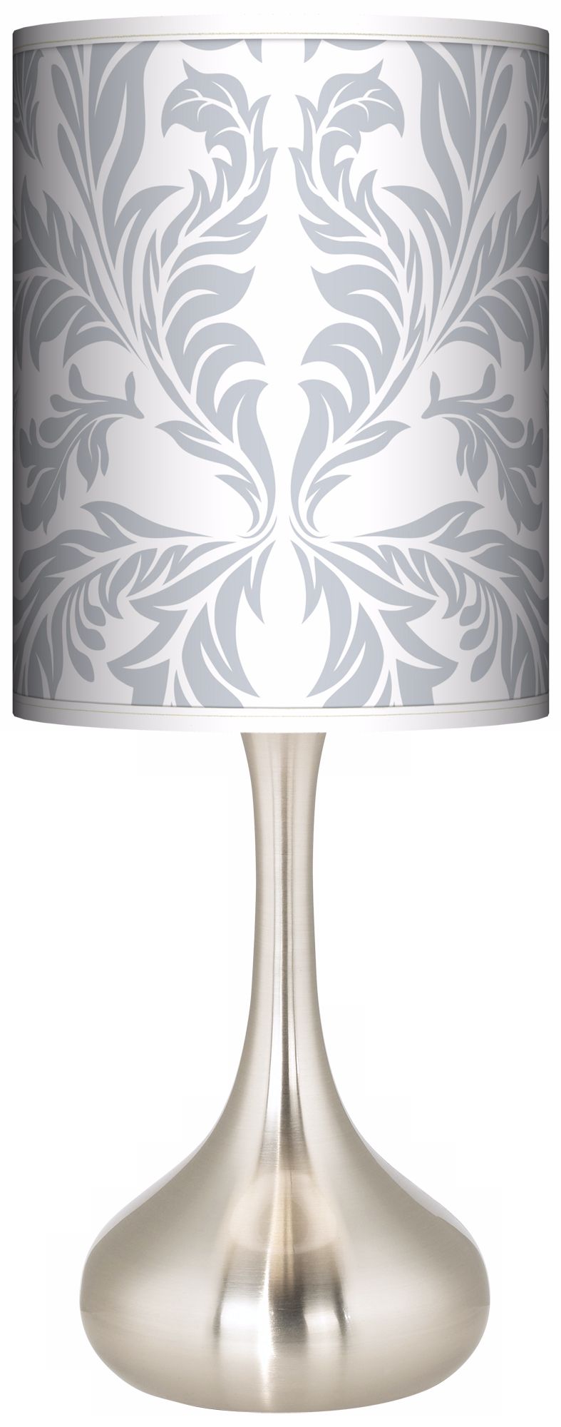 Silver Baroque Giclee Kiss Table Lamp