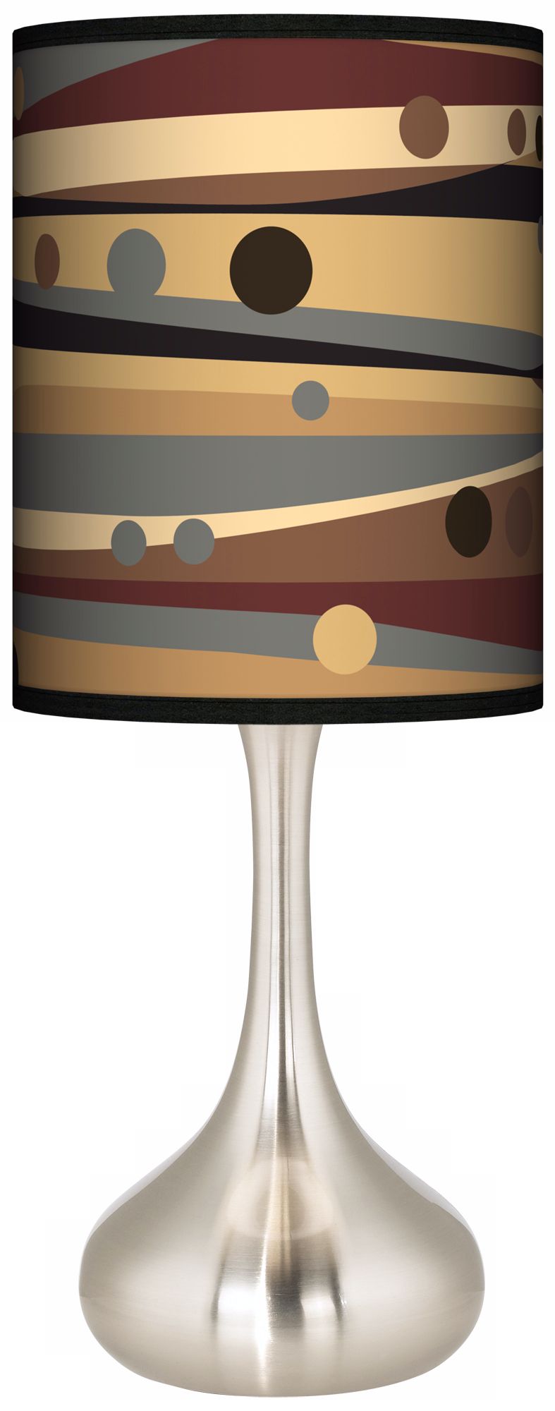 Natural Dots & Waves Giclee Kiss Table Lamp
