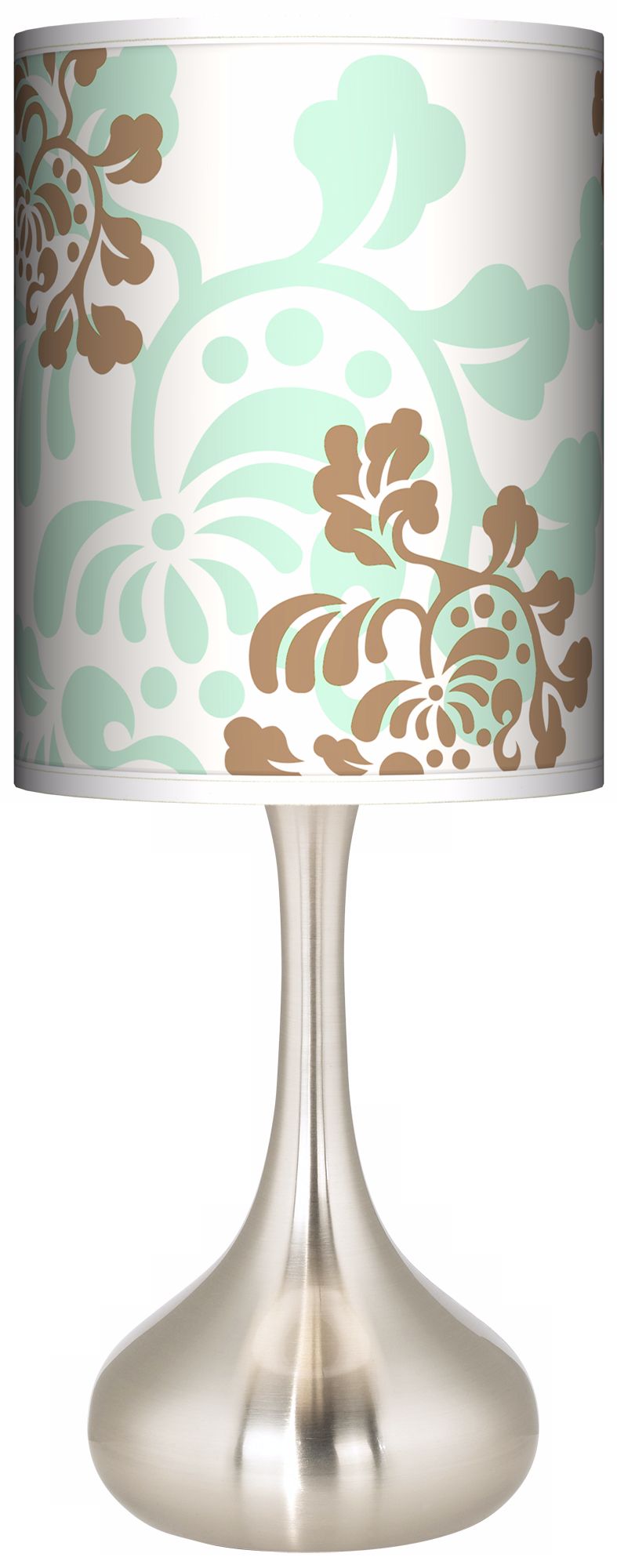 Classic Mist & Taupe Giclee Kiss Table Lamp