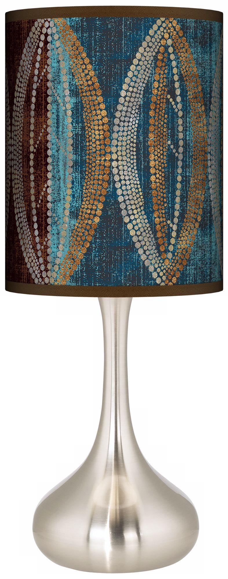 Stacy Garcia Pearl Leaf Peacock Giclee Kiss Table Lamp