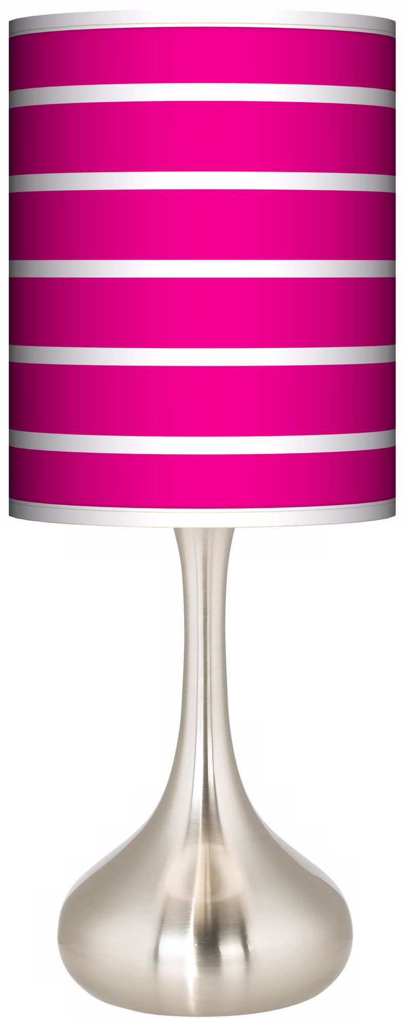 Vivid Pink Stripes Giclee Kiss Table Lamp