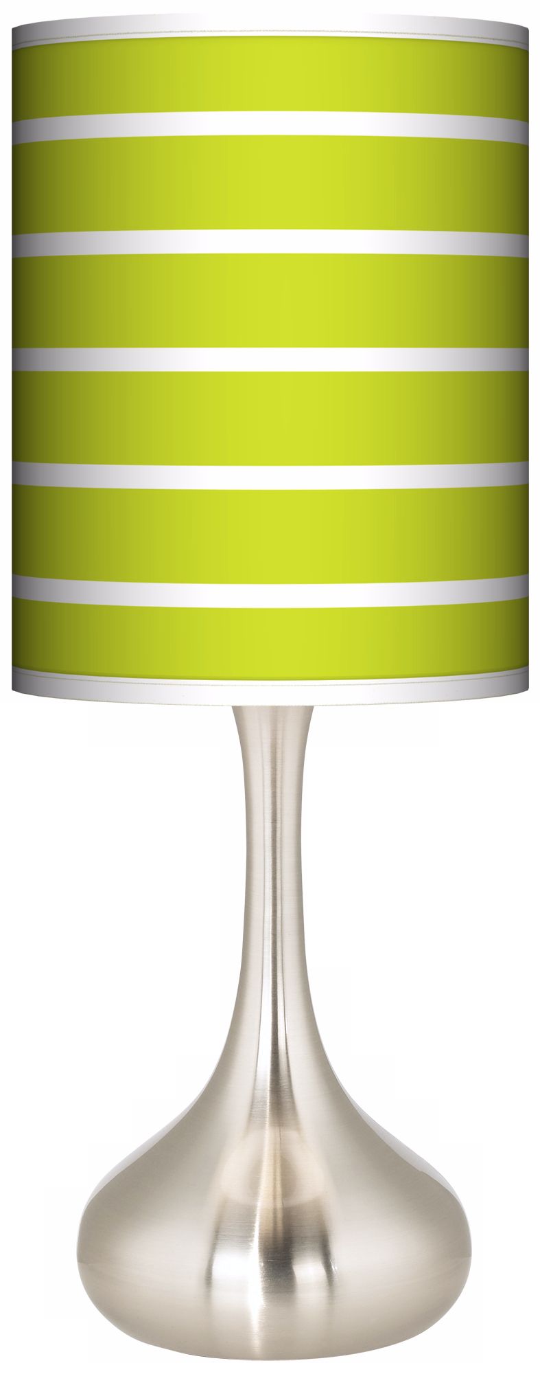Vivid Green Stripes Giclee Kiss Table Lamp