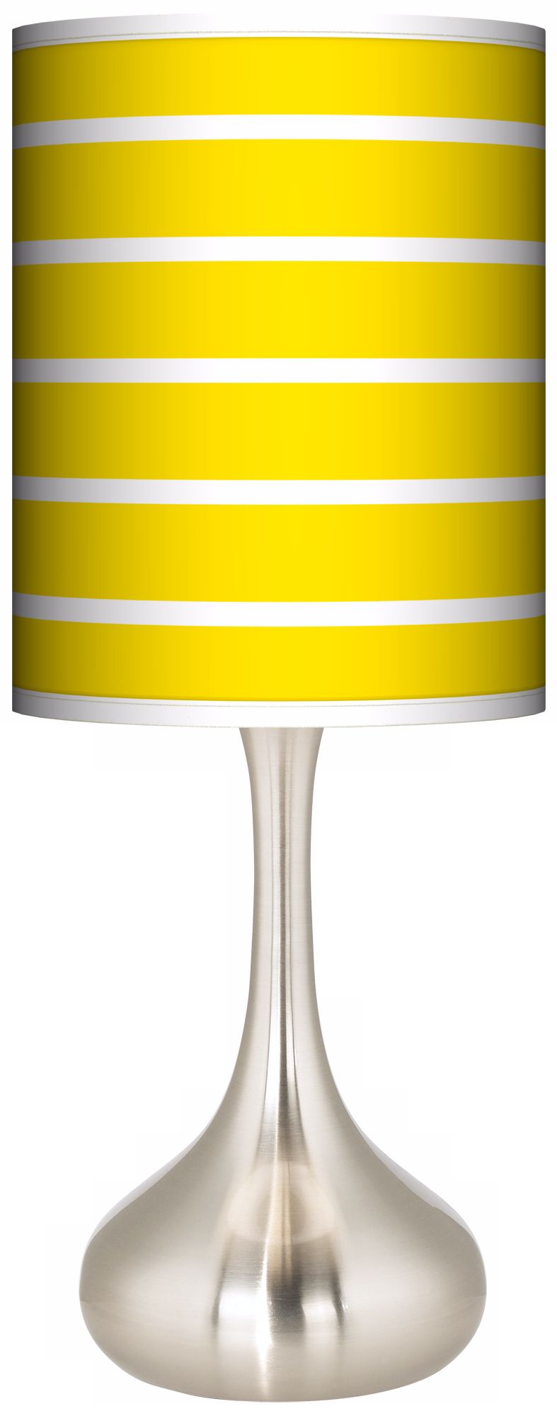 Vivid Yellow Stripes Giclee Kiss Table Lamp