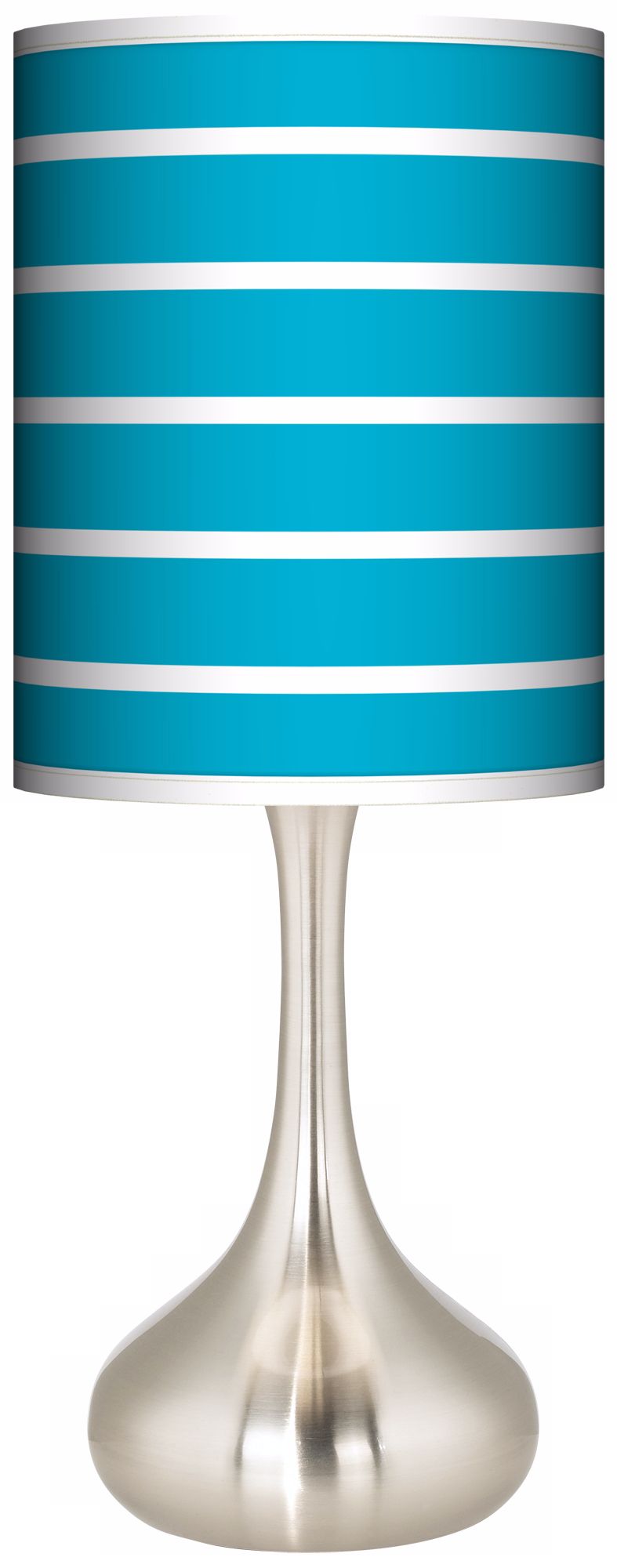Vivid Blue Stripes Giclee Kiss Table Lamp