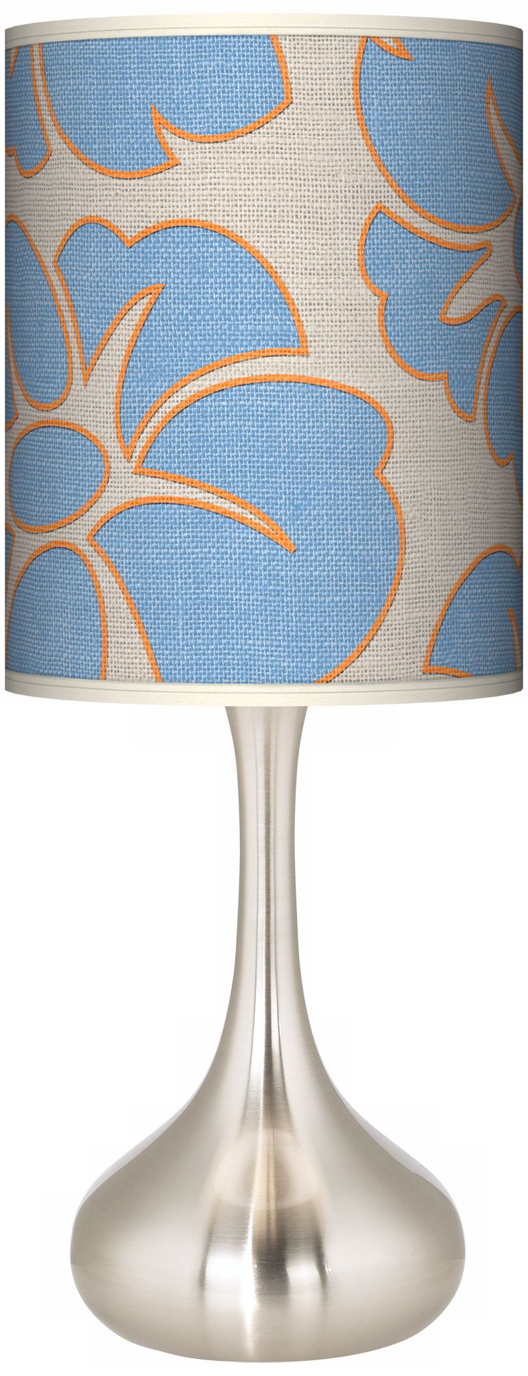 Floral Blue Silhouette Giclee Kiss Table Lamp