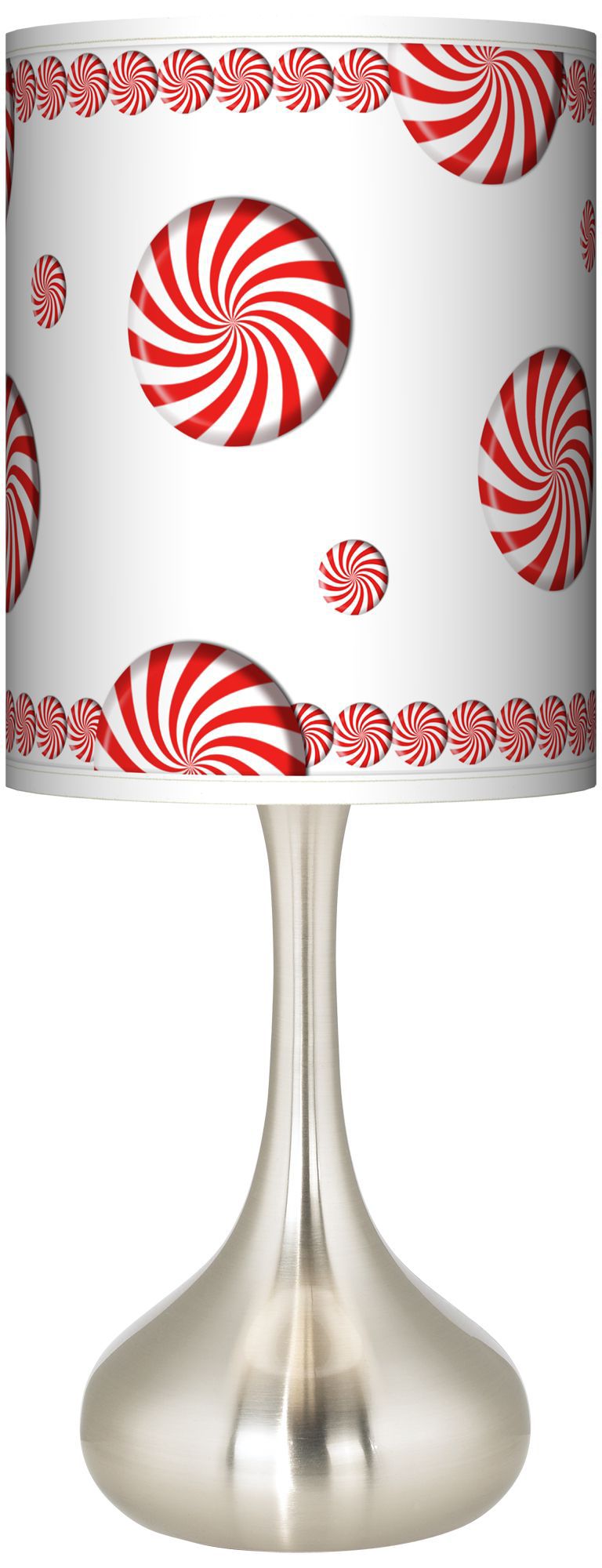 Peppermint Pinwheels Giclee Kiss Table Lamp