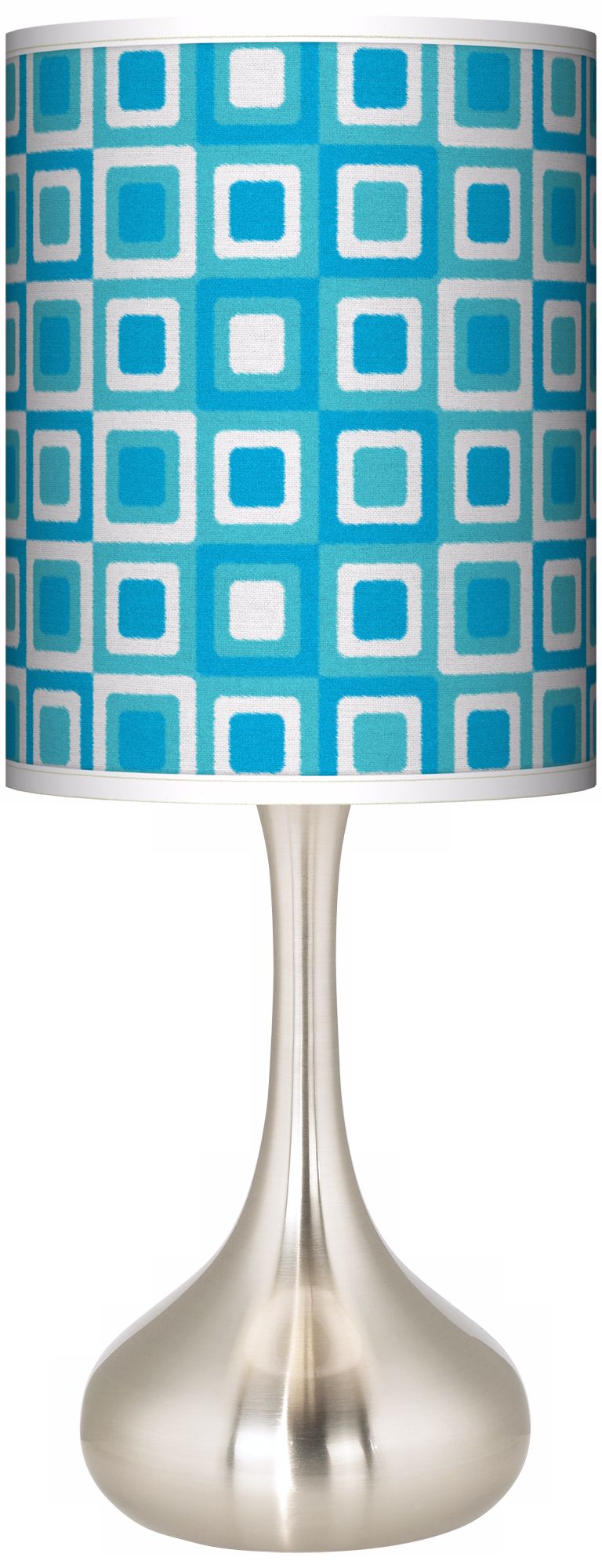 Blue Boxes Linen Giclee Kiss Table Lamp