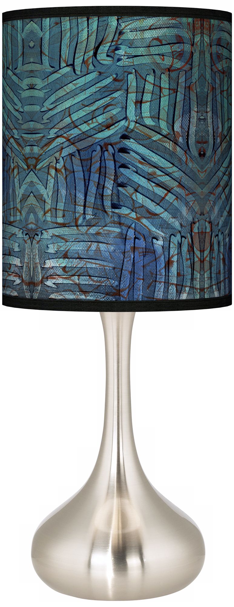 Aqua Fractals Giclee Kiss Table Lamp