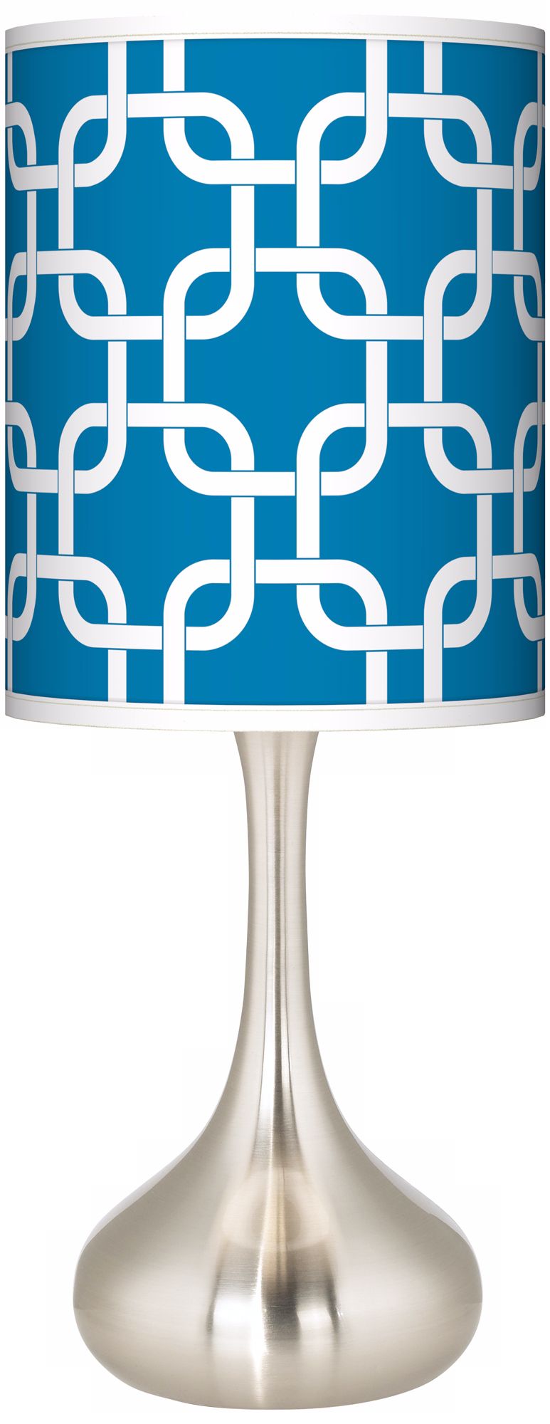 Blue Lattice Giclee Kiss Table Lamp