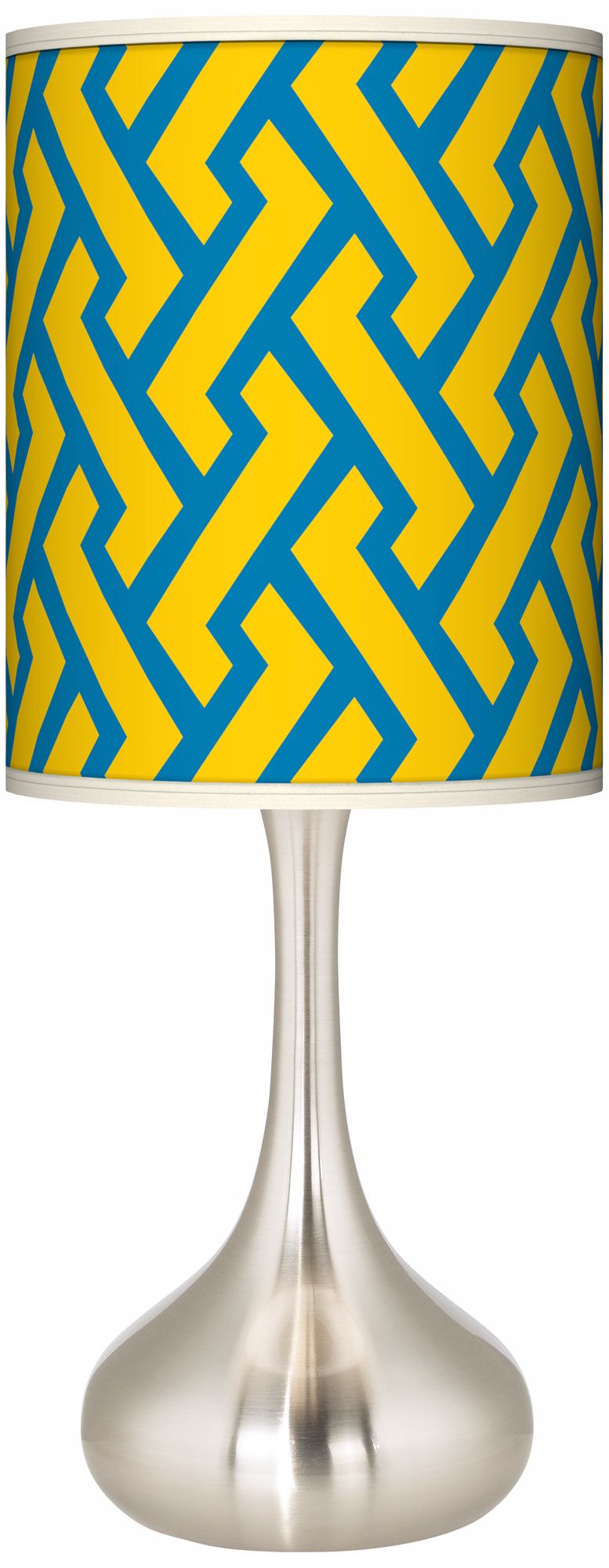 Yellow Brick Weave Giclee Kiss Table Lamp