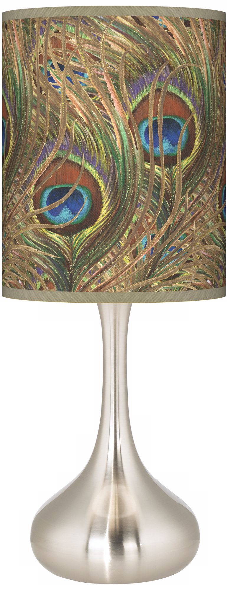 Iridescent Feather Giclee Kiss Table Lamp