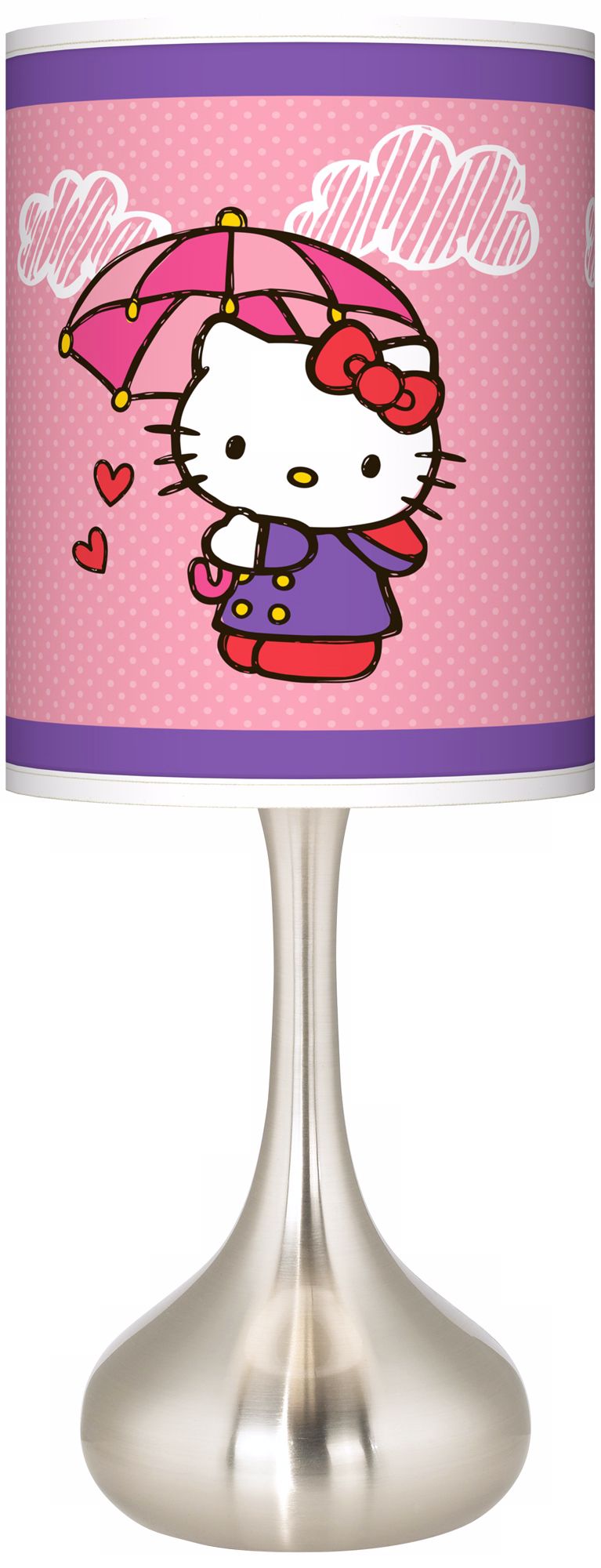 Hello Kitty Rain or Shine Giclee Kiss Table Lamp