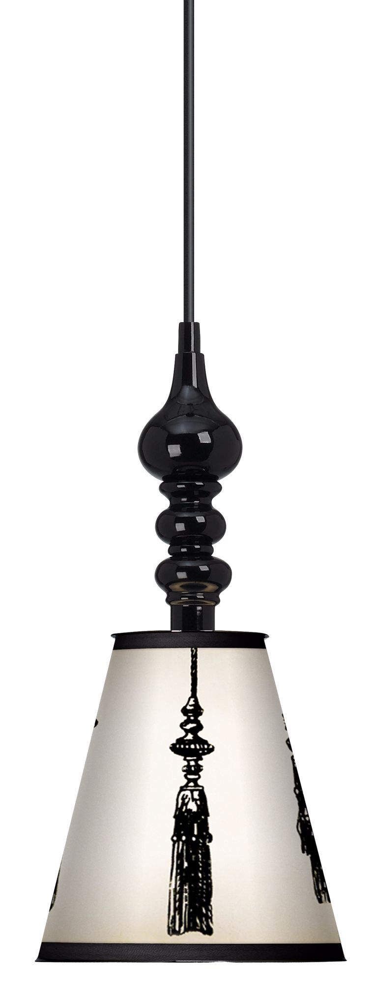 Fringe 7 1/2" Wide Black Mini Pendant