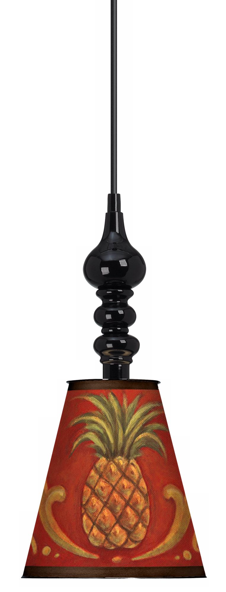 Royal Pineapples 7 1/2" Wide Black Mini Pendant