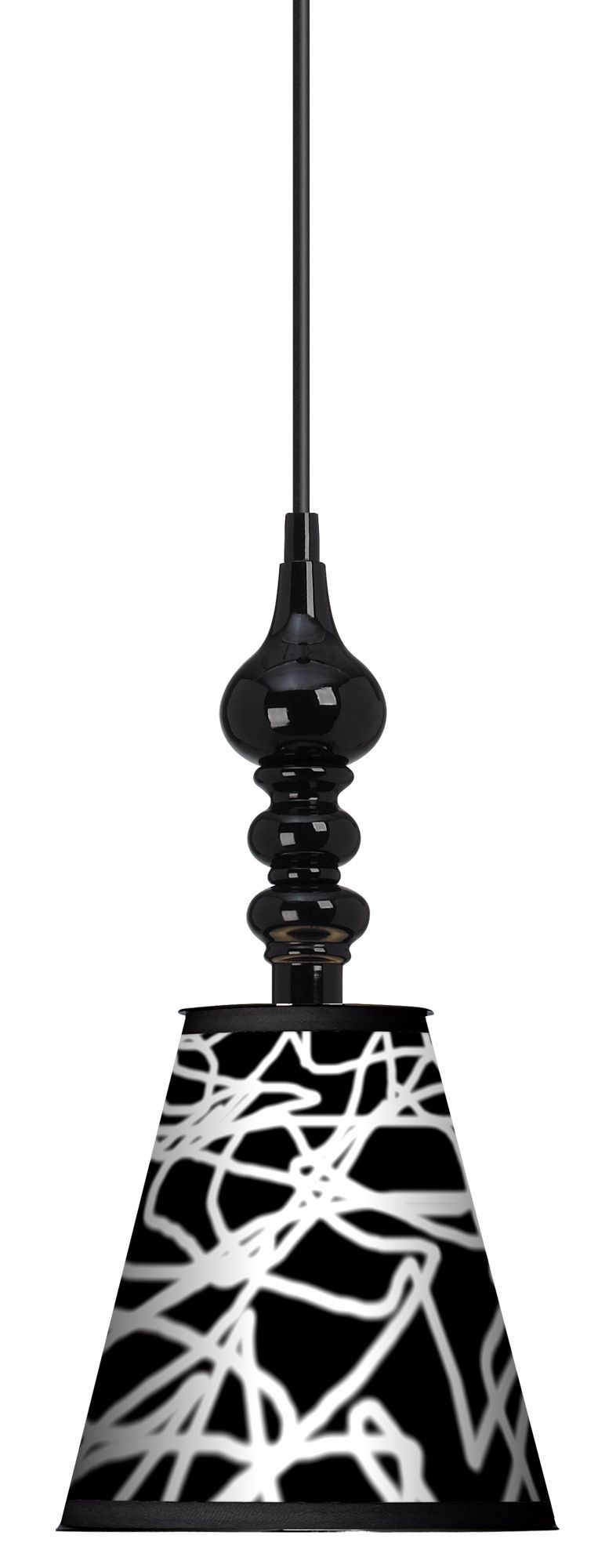 White String 7 1/2" Wide Black Mini Pendant