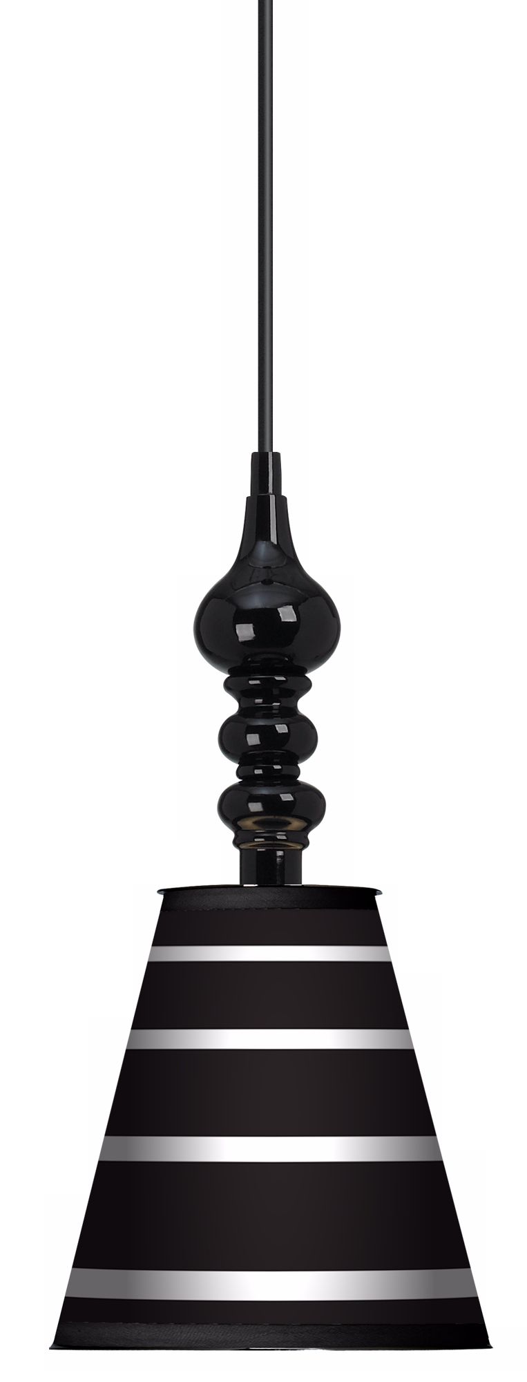 Bold Black Stripe 7 1/2" Wide Black Mini Pendant