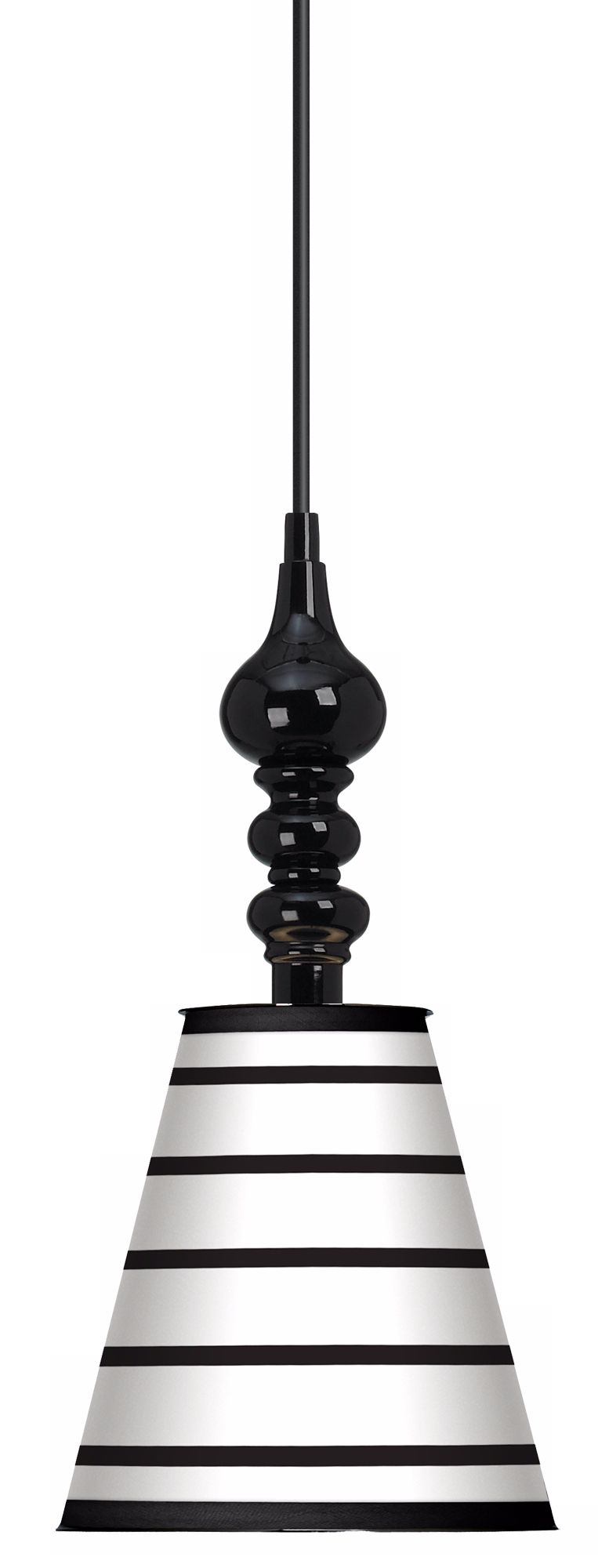 Black Parallels On White 7 1/2" Wide Black Mini Pendant