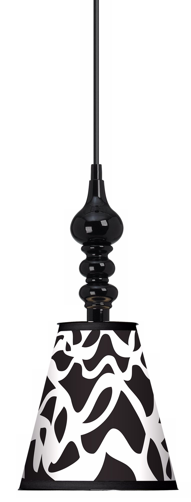 White Ribbon 7 1/2" Wide Black Mini Pendant
