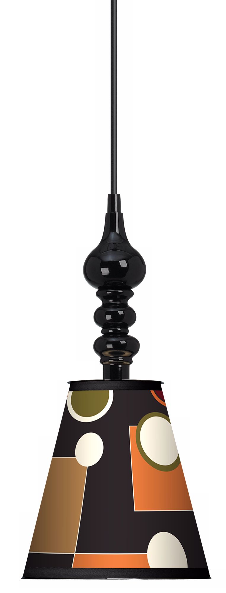 Retro Medley 7 1/2" Wide Black Mini Pendant