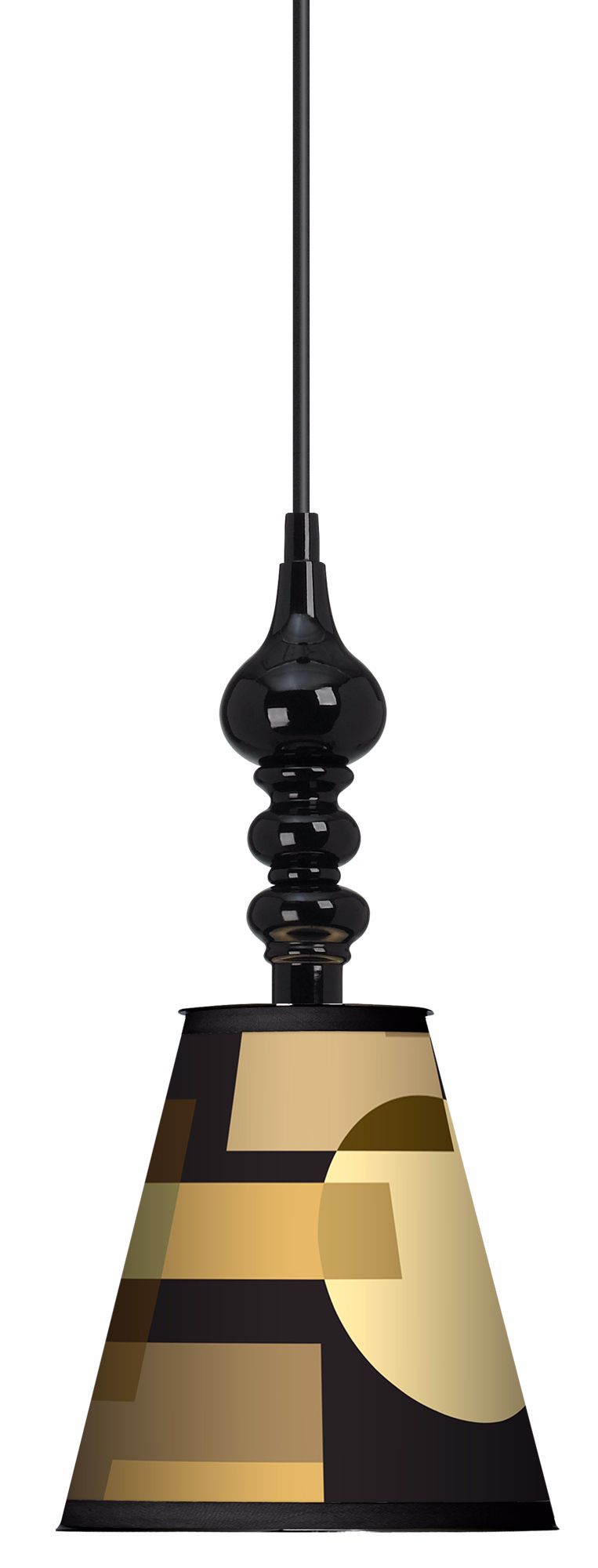 Earthy Geometrics 7 1/2" Wide Black Mini Pendant