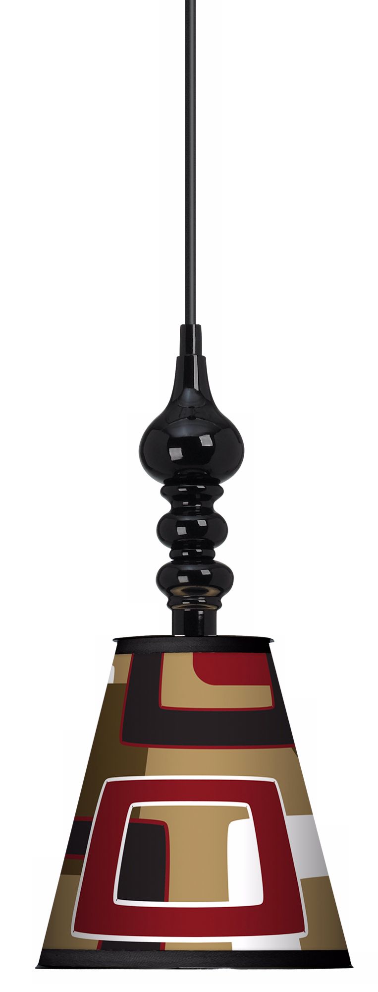 Cola Retro Rectangles 7 1/2" Wide Black Mini Pendant
