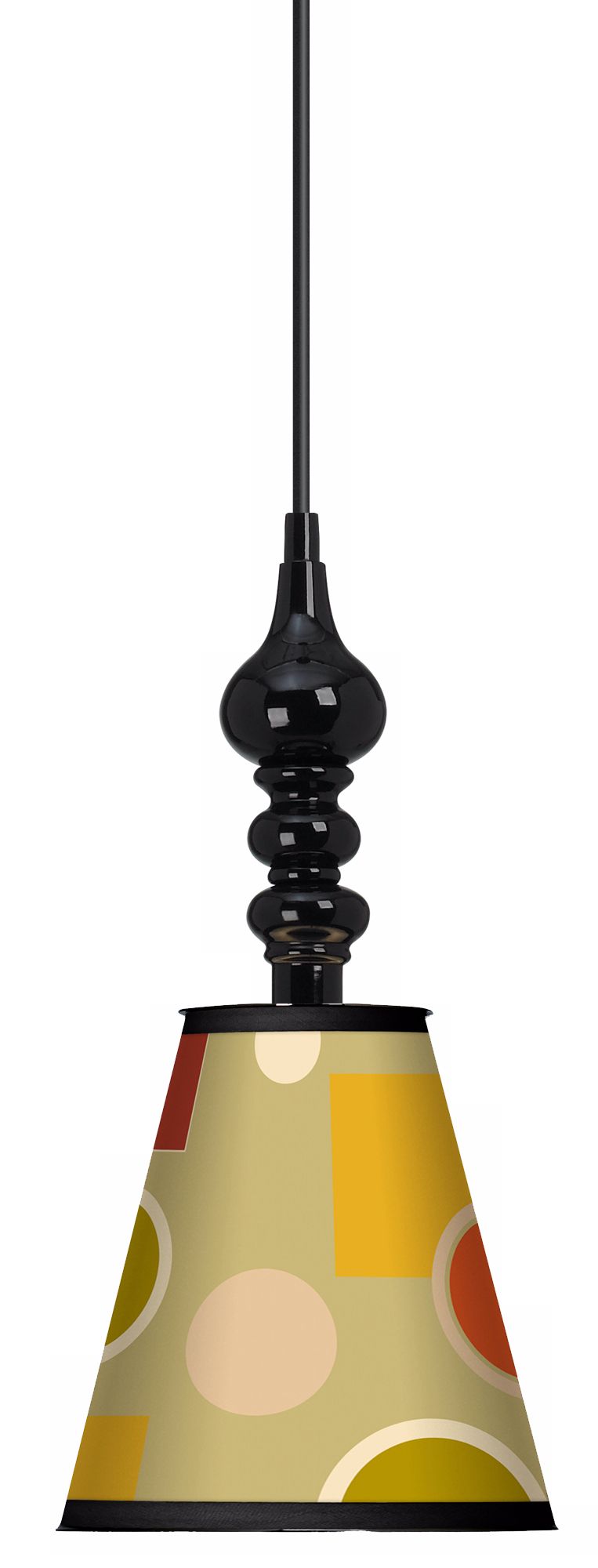 Retro Citrus Medley 7 1/2" Wide Black Mini Pendant
