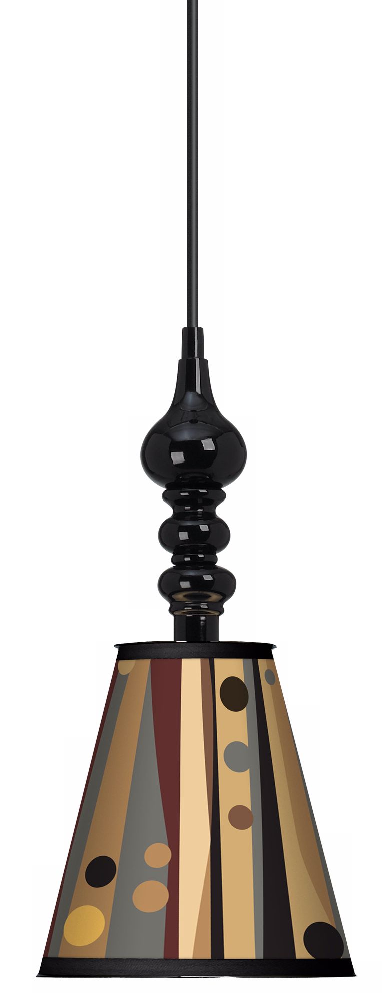 Natural Dots Vertical 7 1/2" Wide Black Mini Pendant