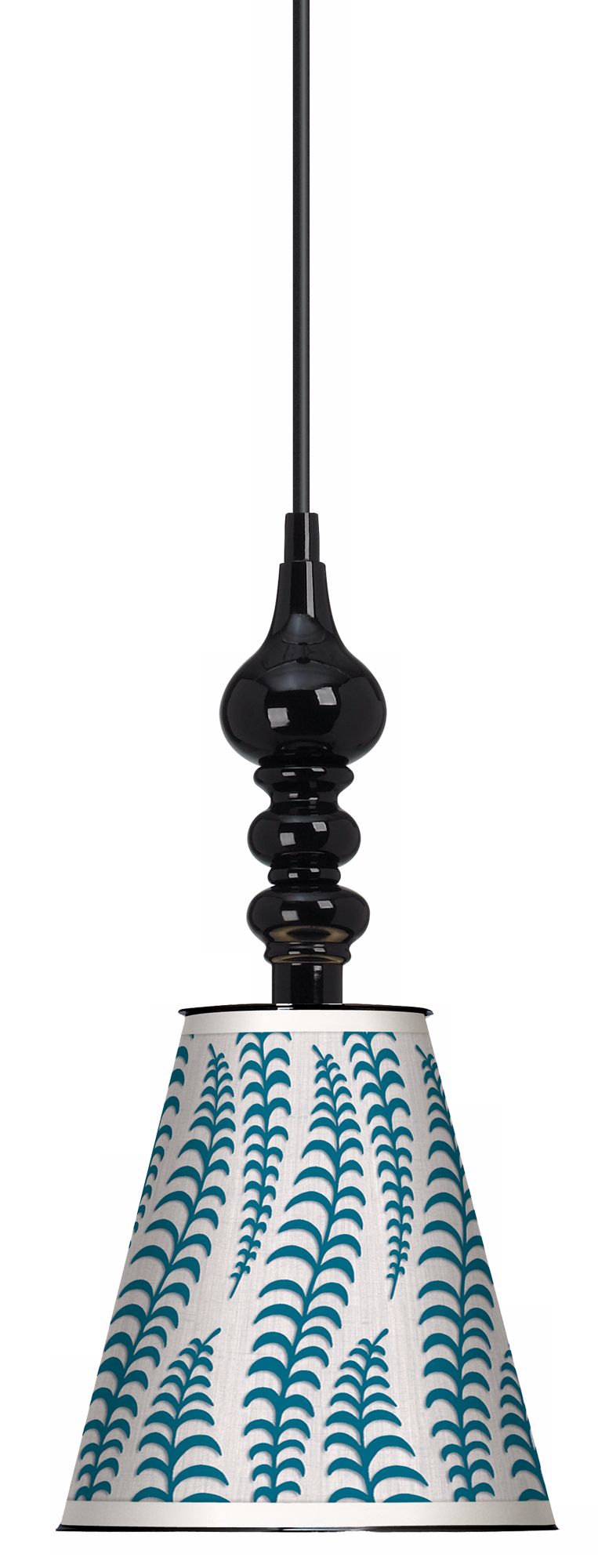 Stacy Garcia Fancy Fern Peacock 7 1/2" Wide Black Pendant