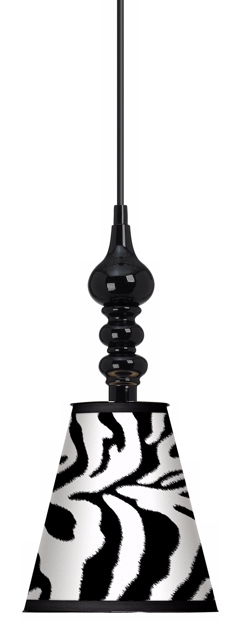 Safari Zebra Giclee 7 1/2" Wide Black Mini Pendant