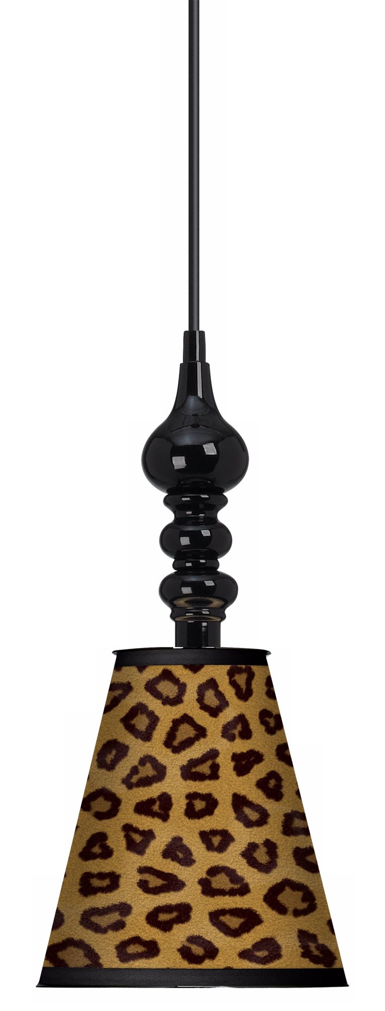 Safari Cheetah Giclee 7 1/2" Wide Black Mini Pendant