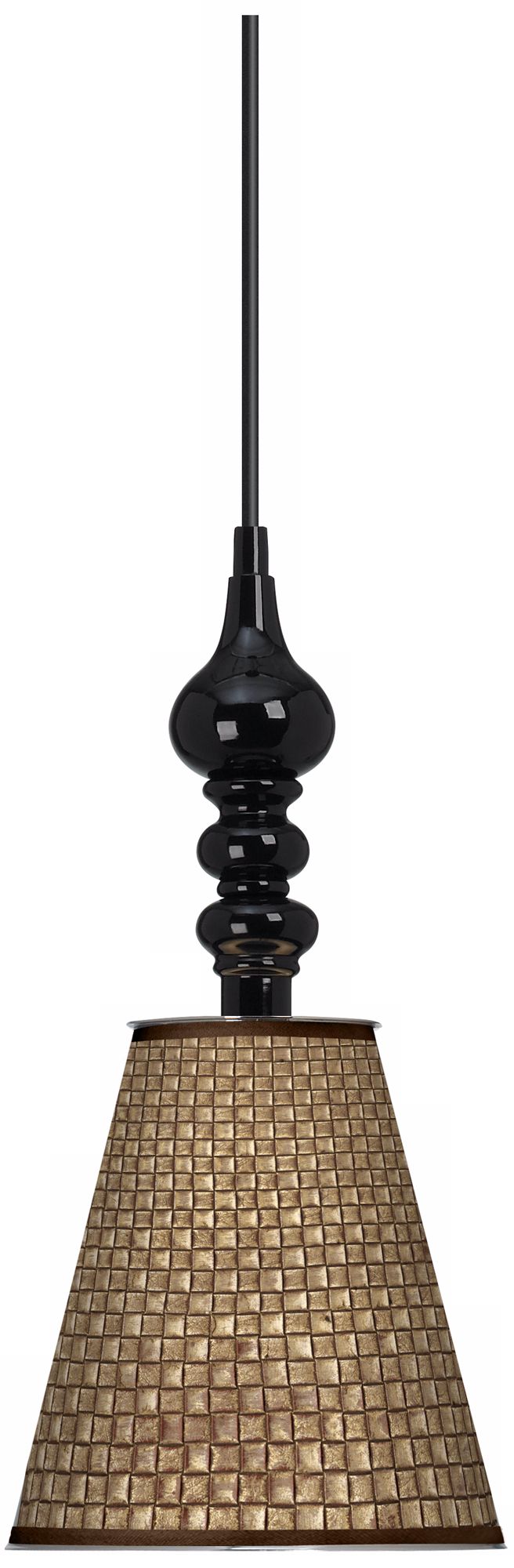 Interweave Giclee 7 1/2" Wide Black Mini Pendant