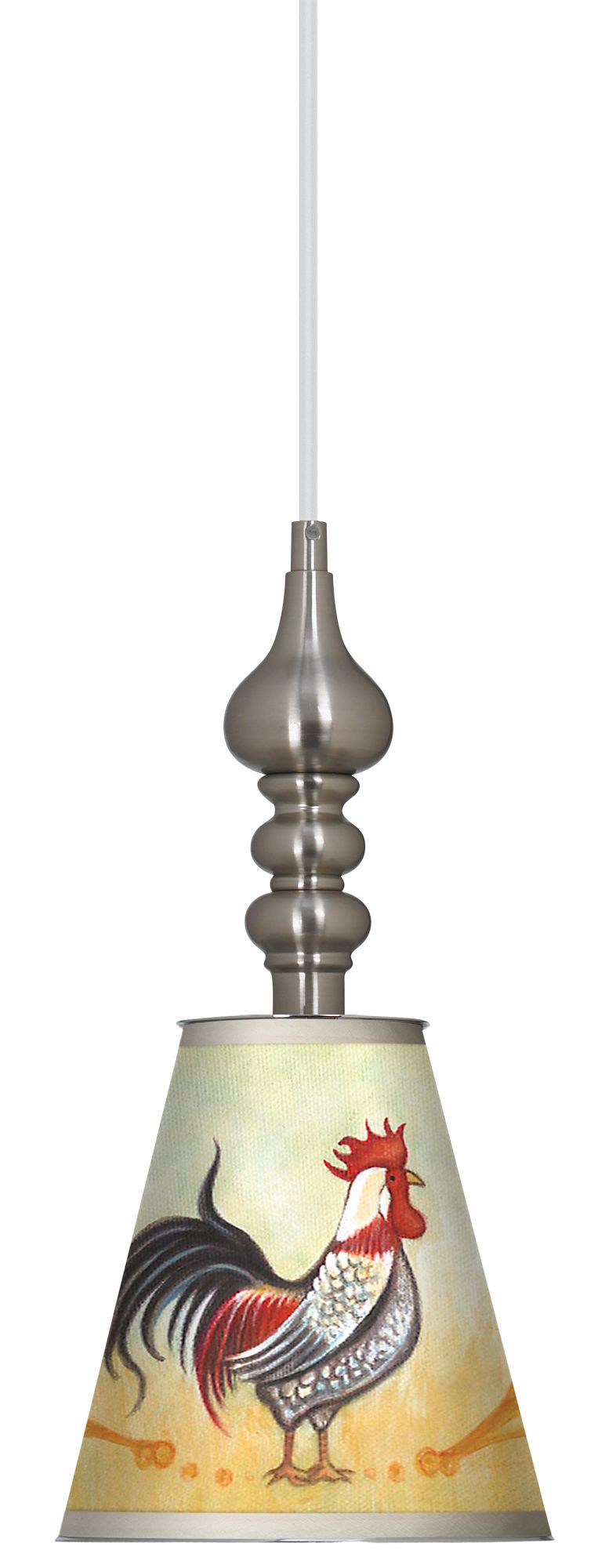 Galik Rooster 7 1/2" Wide Brushed Steel Mini Pendant