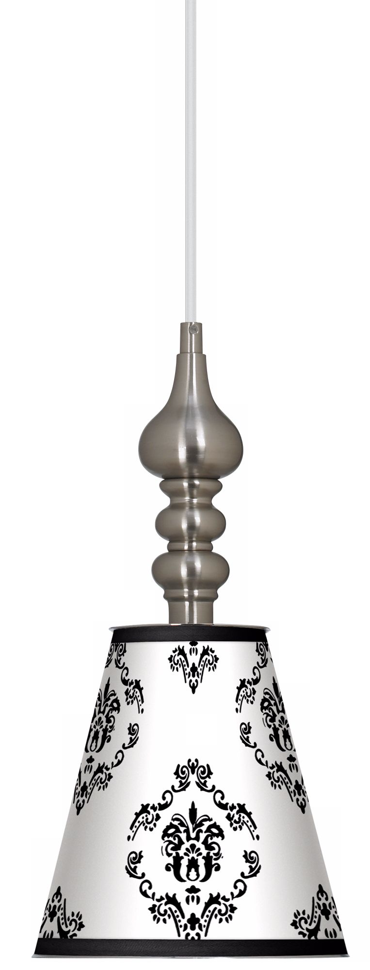 French Crest 7 1/2" Wide Brushed Steel Mini Pendant