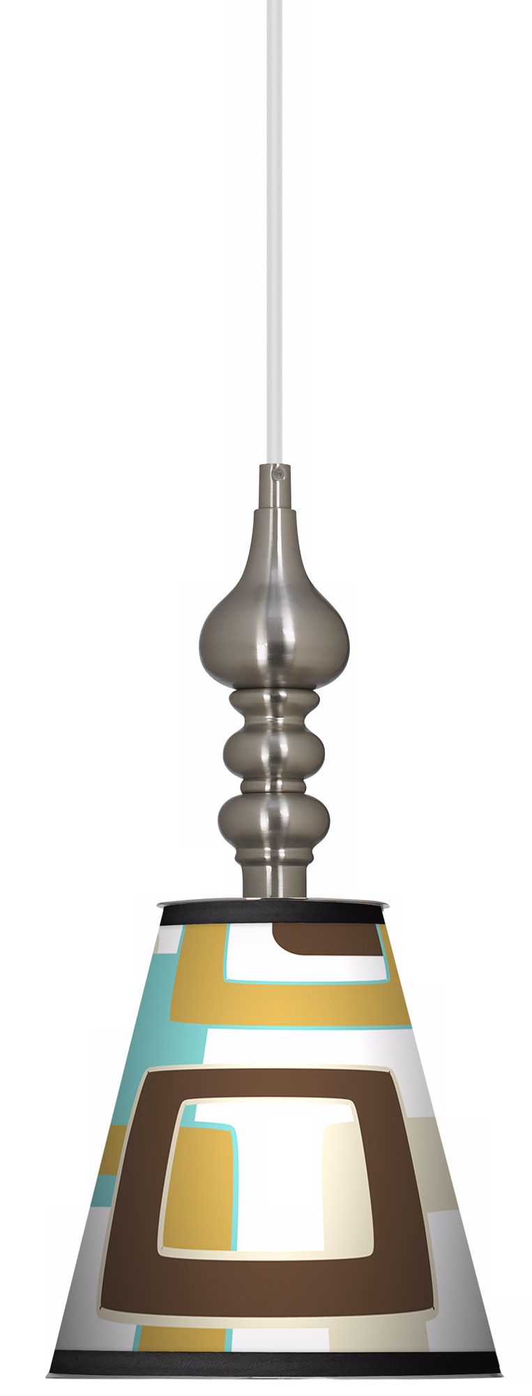 Countess Retro Rectangles 7 1/2" Wide Brushed Steel Pendant