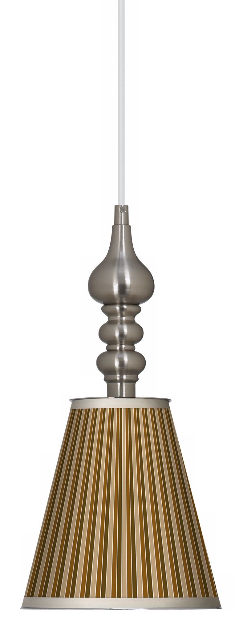 Umber Stripes 7 1/2" Wide Brushed Steel Mini Pendant