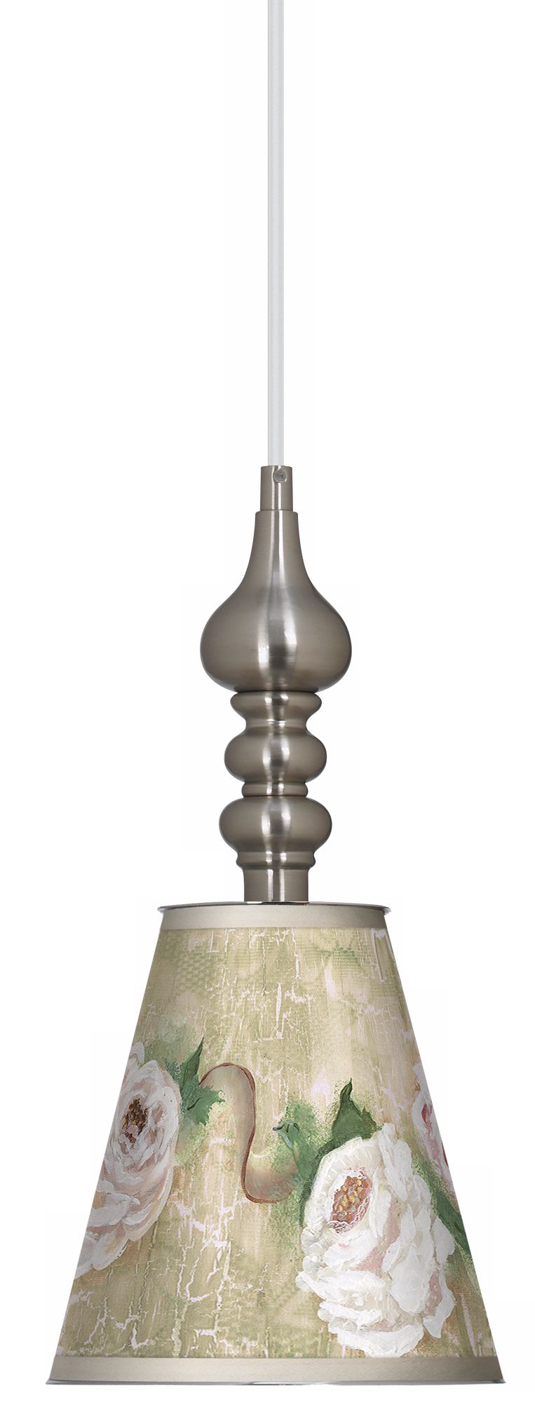 Tea House Rose 7 1/2" Wide Brushed Steel Mini Pendant