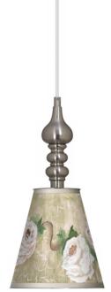 Tea House Rose 7 12 Wide Brushed Steel Mini Pendant K3338 K7610