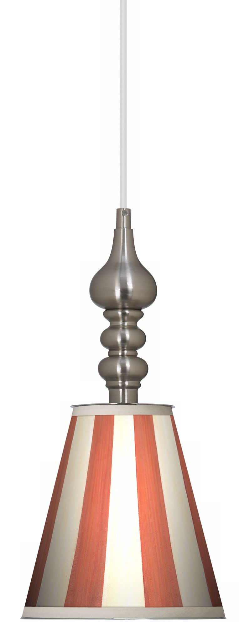 Seaside Stripe Red 7 1/2" Wide Brushed Steel Mini Pendant