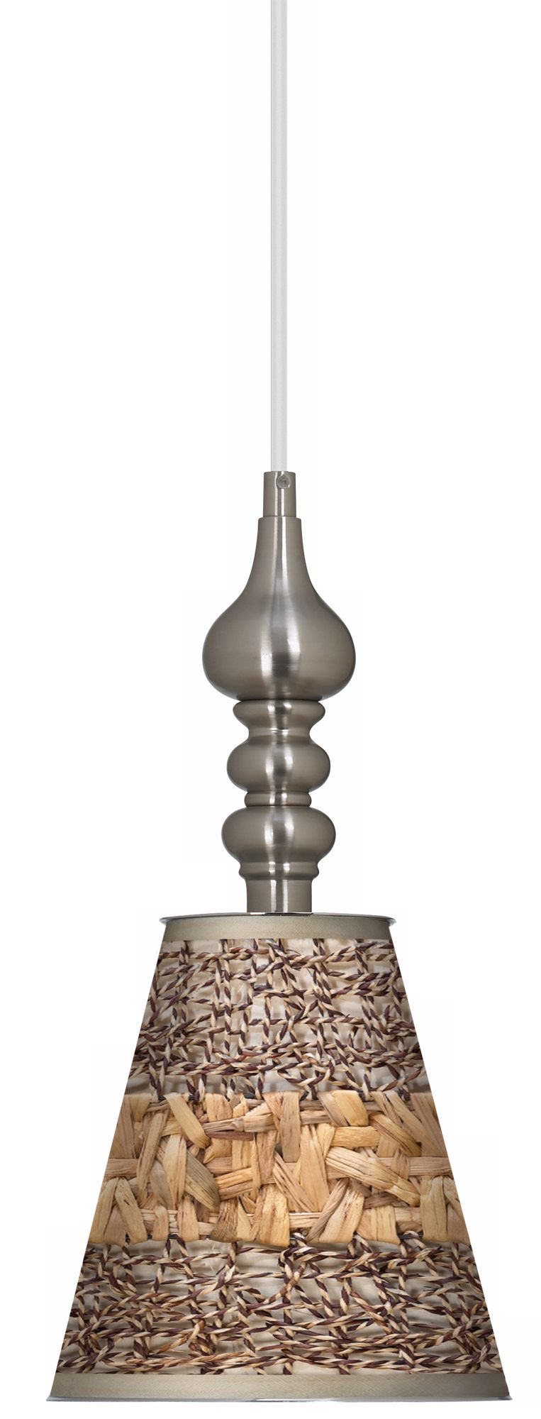 Woven Fundamentals 7 1/2" Wide Brushed Steel Mini Pendant