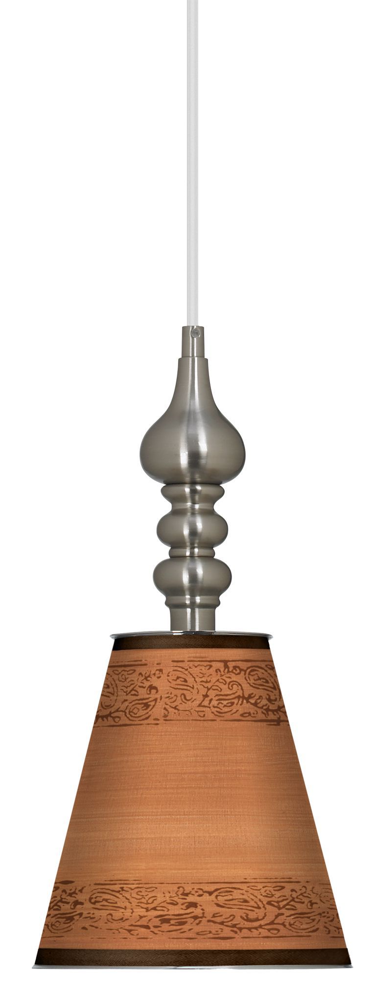 Paisley Trim Brushed Steel Finish 7 1/2" Wide Mini Pendant