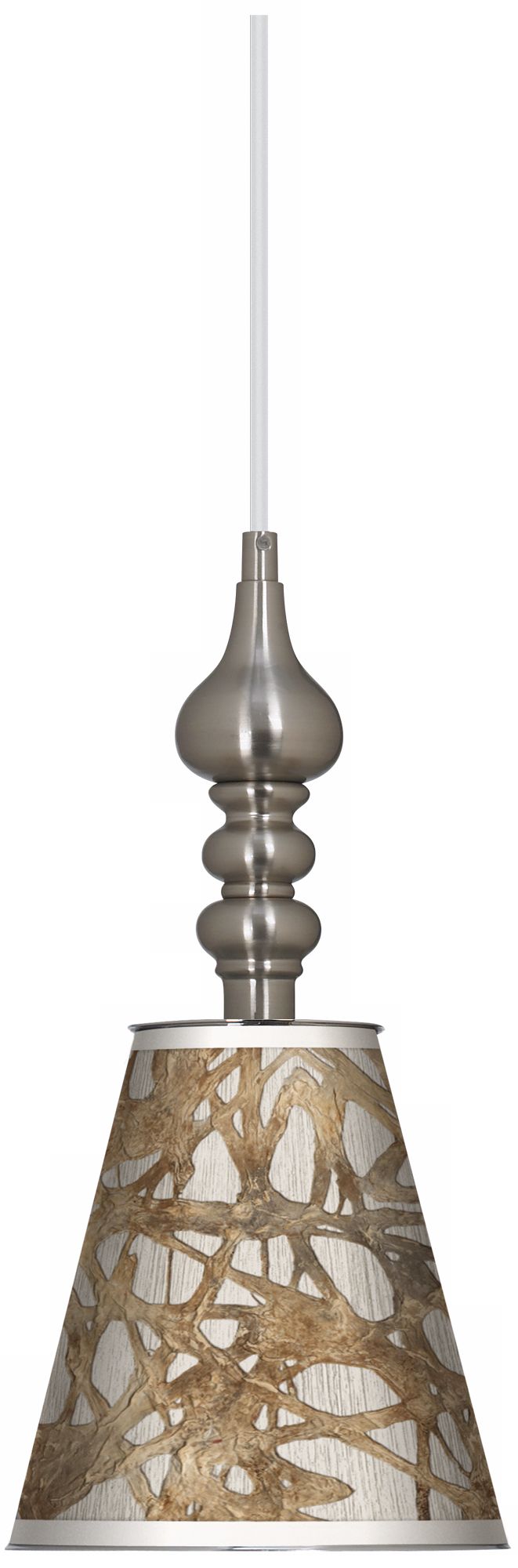 Organic Nest Brushed Steel Finish 7 1/2" Wide Mini Pendant
