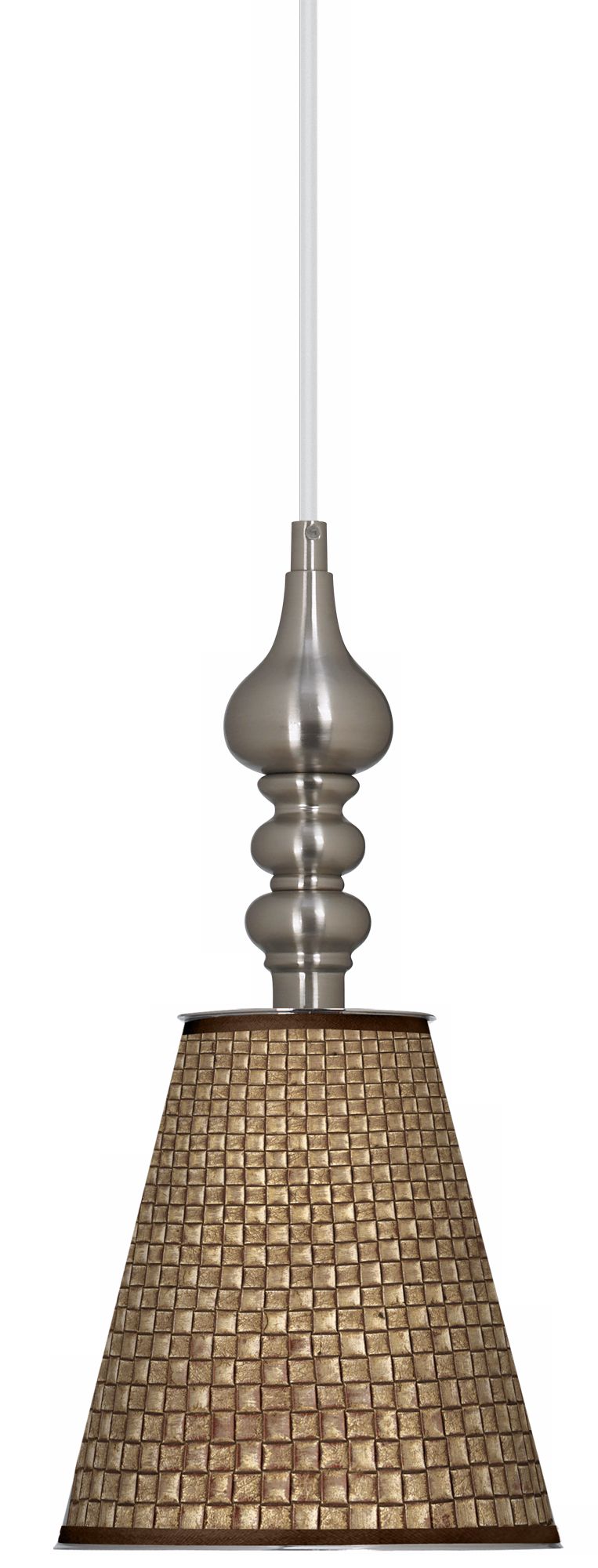 Interweave Giclee 7 1/2" Wide Brushed Steel Mini Pendant